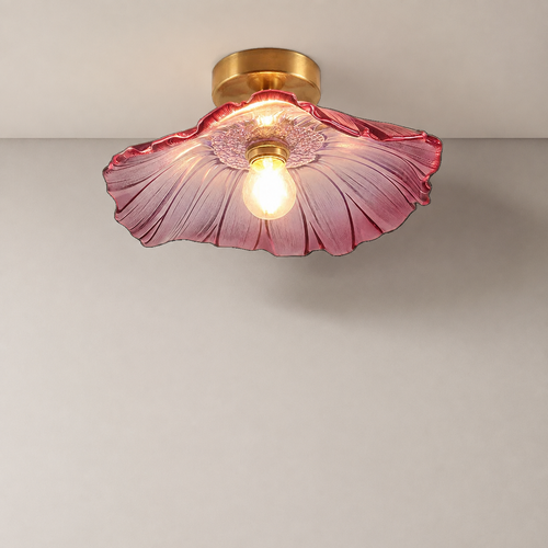 Nordic Flower Ceiling Light Rilana Pink, Fond neutre
