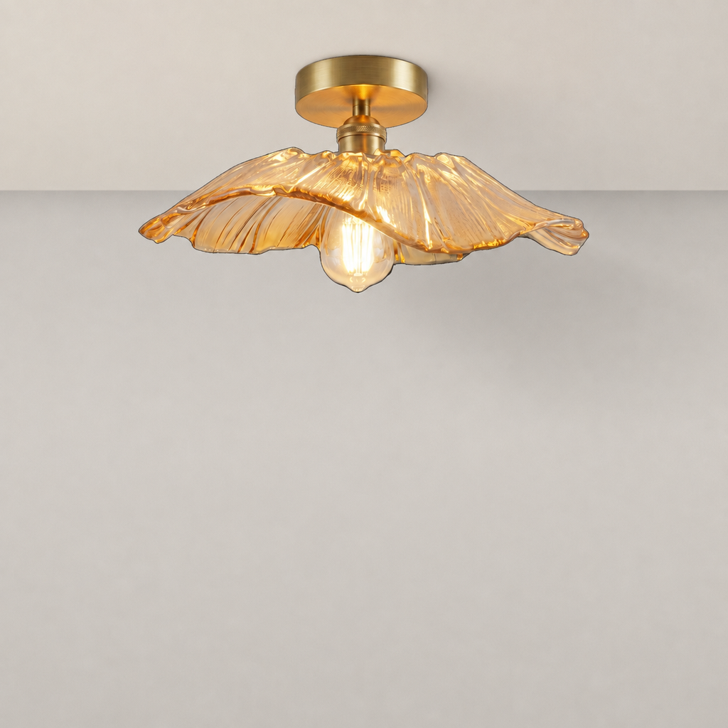 Nordic Flower Ceiling Light Rilana Orange, Fond neutre