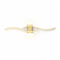 Venira curved brass LED wall light on a white background